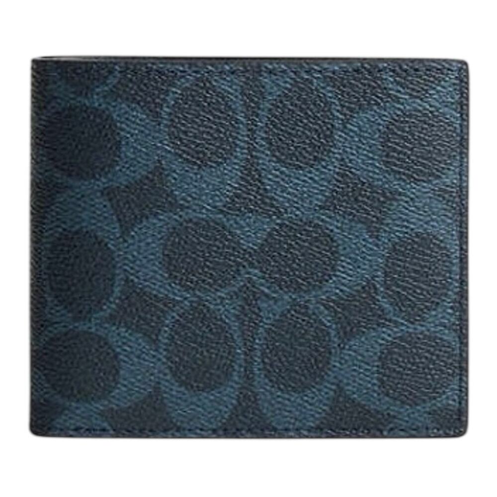 Coach Signature Bifold Wallet Ink Blue